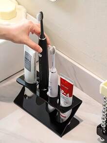 Toothbrush Holder & Organizer, Multi-Function Bathroom Storage Rack, Draining Toothbrush Holder, Combines Aesthetics And Practicality For Desktop Organization - Multicolor - View 2