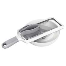 Handheld Mandoline Slicer For Kitchen - Adjustable 3-Thickness Vegetable Slicer 1mm-3mm With Food Holder -  Potato Slicer And Cucumber Cutter For Salad Easy To Clean (Gray) - Gray - 查看 6