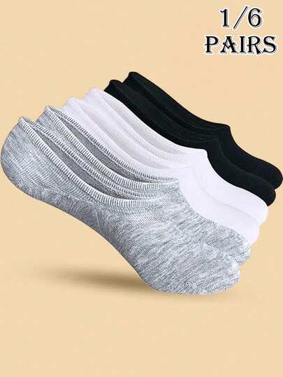 6 pares de calcetines tobilleros de mujer en negro, blanco y gris, diseño minimalista de unicolor y lujoso, transpirables y que absorben la humedad, duraderos para el uso diario en la oficina y el hogar