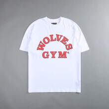 DARCSPORT American-Style  Retro T-Shirt For Couples, Men's Top, Pure Cotton Loose-Fit Round-Neck T-Shirt - 白色 - 查看 6