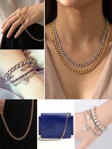 5m-1m Aluminum Chain, Metal Chain Accessories For Clothing, Bags, Jewelry DIY, Tags, Door Signs, Advertising Hanging, Available In Gold, Silver, Black - Chain - View 2