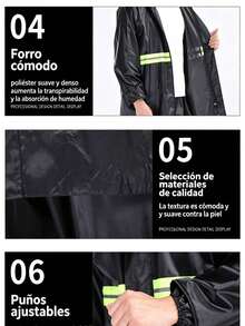 Juego de funda impermeable de PVC para lluvia para repartidor en motocicleta con capucha, accesorio para motociclista - A - Ver 4