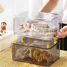 1pc Transparent Dust-Proof Flip-Top Storage Box, Suitable For Hair Clips, Headbands, Hair Ties, Desktop Organization, Stackable Drawers, Vanity, Bathroom, Gift For Girlfriend, Room Decor - B - View 10