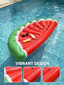 1 pieza Tumbona flotante inflable con forma de sandía, accesorio de fiesta de verano para adultos en la piscina y la playa, regalo de verano perfecto, tumbona flotante multifuncional para diversión y relajación de vacaciones de adultos, flotador de piscina, artículos esenciales de playa - Multicolor - Ver 9