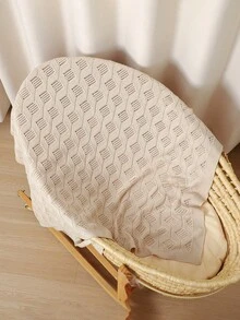 Chăn dệt kim rỗng bằng cotton nguyên chất cho trẻ sơ sinh, chăn phủ máy lạnh họa tiết sóng cho bé, chăn xe đẩy cho trẻ sơ sinh, đồ dùng cho bé bốn mùa. - thẻ ánh sáng - Xem 2