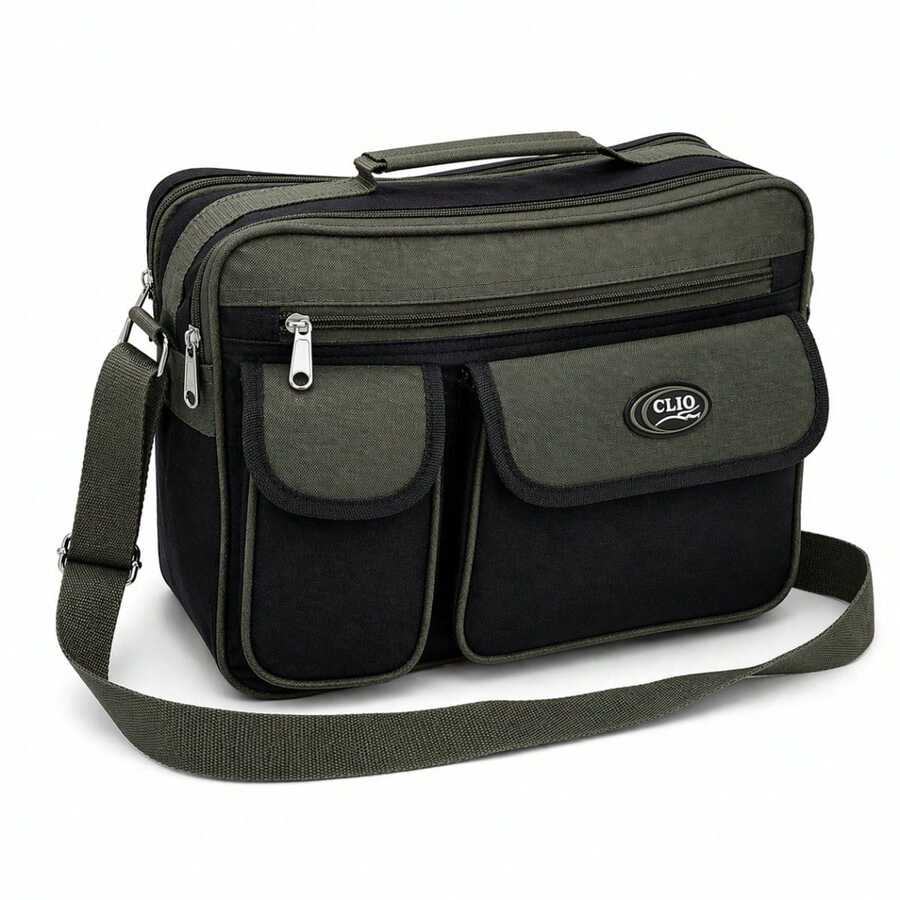 Large, Durable Men's Executive Shoulder Bag For Work. - Green - View 1