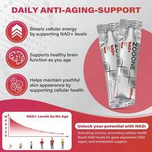 ZOOONE 1000mg NAD+ Berry Flavor Drink Mix For Skin Aging Support, Energy, And Focus - 30 Pack - - Berry - View 6