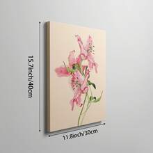 1件粉色百合花卉牆面藝術圖畫 水彩花卉帆布印畫｜丹麥風馬卡龍色調溫馨極簡裝飾，適用臥室、客廳或辦公室居家裝飾，唯美甜美花卉海報，送給她的禮物，無框，可選擇木製掛軸或裝框 - 圖案 - 查看 19