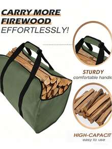 Wood Transport Tote Bag, Wood Rack, Extra Large, Suitable For Fireplace, Wood Stove, Firewood, Logs, Camping And Garden Landscaping.,Back To School - Multicolor - View 2
