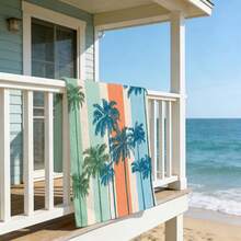 1pc Ultra Soft Coconut Tree Microfiber Beach Towel, Home Decor, Suitable For Beach, Swimming Pool, Camping And Travel, Extremely Comfortable - C - View 5