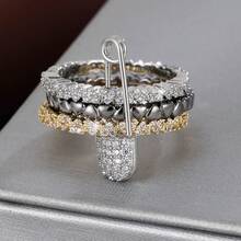 1pc Detachable Heart Design Cubic Zirconia Inlaid Women's Ring, Couple/Mother's Day Gift - Multicolor - View 15