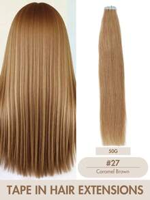 20 piezas Extensiones de cabello humano con cinta adhesiva de 12-24 pulgadas, extensiones de cabello con cinta adhesiva invisible y sin costuras, extensiones de cabello con cinta adhesiva de doble cara, extensiones de cabello humano con cinta adhesiva, extensiones de cabello de Navidad - Multicolor - Ver 58