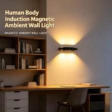 Sensor LED Wall Light, RGB And White Dual Mode, Wireless Magnetic Wall Lamp Suitable For Living Room And Bedroom - White - View 5