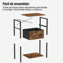 FENGSUN Mesa Pequeña Multifuncional Con Cajones Tablillas Alto 61cm - Multicolor - Ver 5