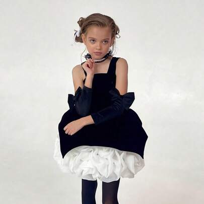 クリスマス スパゲッティストラップ リボー チュールプリンセスドレス、女の子の誕生日パーティー、プロム、仮面舞踏会、ウェディングフラワーガール、ブライズメイド、ウェディングドレス、重要なイベントやお祭りに適しています