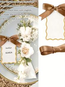 10pcs Shell Shaped Name Cards, Suitable For DIY Wedding Table Cards, With Ribbons For Hanging, Wedding Table Numbers, Wedding Reception Desk Labels, Wedding Centerpiece Decor, Wedding Hanging Ornaments, Wedding Favors, Wedding Guest Gifts - Multicolor - View 13