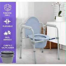 Silla Comodo 3 En 1 Wc Silla Ducha Aumento Baño Adultos Mayores Confrtable Plegable La Silla Cómodo 3 en 1 para adultos - Ver 6