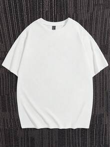 Men Japanese Letter & Dragon Graphic Tee, Summer - 白色 - 查看 9