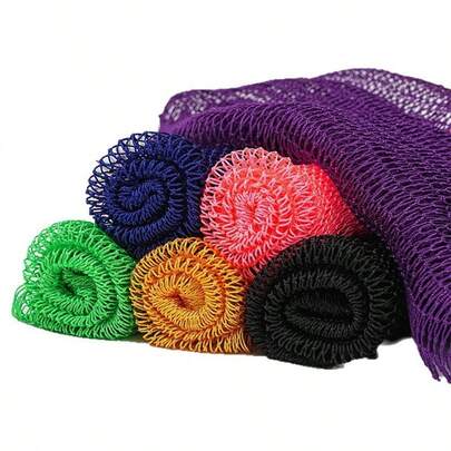 Khăn tẩy tế bào chết bằng lưới nylon kiểu châu Phi có dây rút, độ đàn hồi cao, dùng trong phòng xông hơi để loại bỏ tế bào chết.
