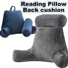 Pillow For Reading, Featuring A Large And Removable Neck Roll, Ideal For Supporting Your Back While Enjoying Books, Gaming, Or Watching TV - Grey - View 2