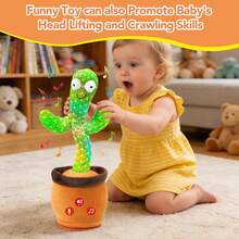 Baby Toys Dancing Talking Cactus Toy With Adjustable Volume, Boys Girls Gifts Interactive Singing Mimicking Repeating Cactus, For Toddlers 0-18 Months Christmas Birthday Easter Basket Stuffers - Volume Adjustable Cactus+Gift Box - View 4
