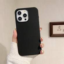 1 chiếc ốp lưng chống sốc giả da sáng tạo! Một chiếc ốp lưng điện thoại cao cấp bằng acrylic mềm mại, sang trọng với chức năng chống rơi vỡ, phù hợp cho sử dụng hàng ngày, bảo vệ thời trang, thiết kế tối giản, món quà hoàn hảo cho bạn bè và gia đình, áp dụng cho iPhone 17/17Pro/17ProMax/16/16Plus/16Pro/16ProMax/15ProMax/14/14Pro/14ProMax, 13/13Pro/13ProMax/12/12Pro/12ProMax/11 - màu đen - Xem 5