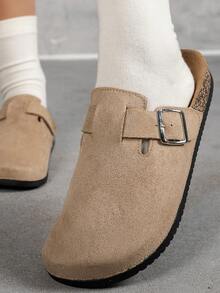 Mules décontracté pour femmes  unicolore, disponibles avec ou sans doublure chaude - Kaki - Voir 6