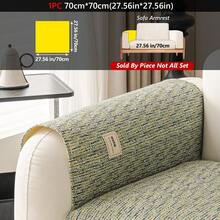 1pc Linen Texture Anti-Pet Slip Sofa Pad, Minimalist Style With Label Decoration, All-Season Machine Washable Sofa Protector Cover - Multiple Styles - View 31
