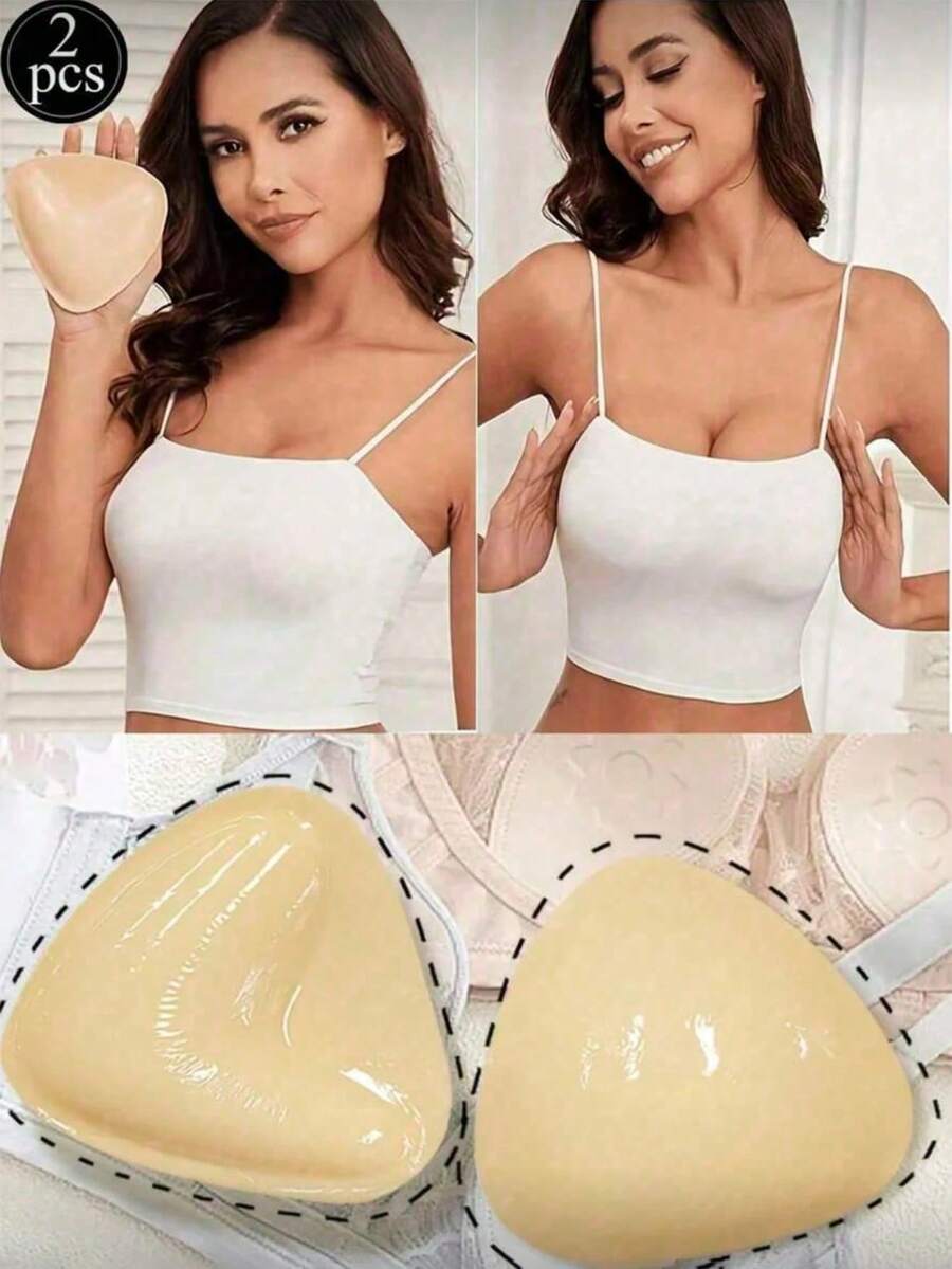 1 Cặp miếng dán nâng ngực hai mặt, thích hợp cho bikini và đồ thể thao, có thể tái sử dụng 3-4 lần, che phủ đầu nhũ hoa dày và vô hình. - Nhiều màu - Xem 1