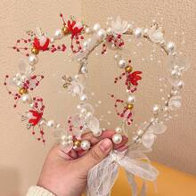 1pc Floral Faux Pearl Mesh Flower Headband, 5 Colors Available, Ethereal Girlish Elegant Hairpiece, Suitable For Daily, Photography, Wedding, Festivals, Great Gift For Girlfriend, Daughter, Female Friends - View 6