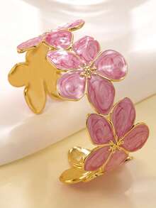 Fashionable Cute Fresh Floral Bracelet, Suitable For Daily, Party And Outdoor Wear, Spring/Summer - Pink - View 5