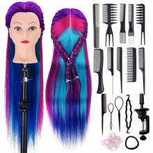 26 Inch Human Head Model With Hair, For Hairstyle Design Training, Beauty Doll Head Styling, Hair Braiding Practice - View 12