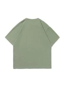 GRDR Kaos Pria Gaya Retro Amerika Minimalis dengan Motif Huruf, Leher Bulat, Lengan Pendek, Nyaman & Bernapas untuk Musim Panas - Olive Green - View 9