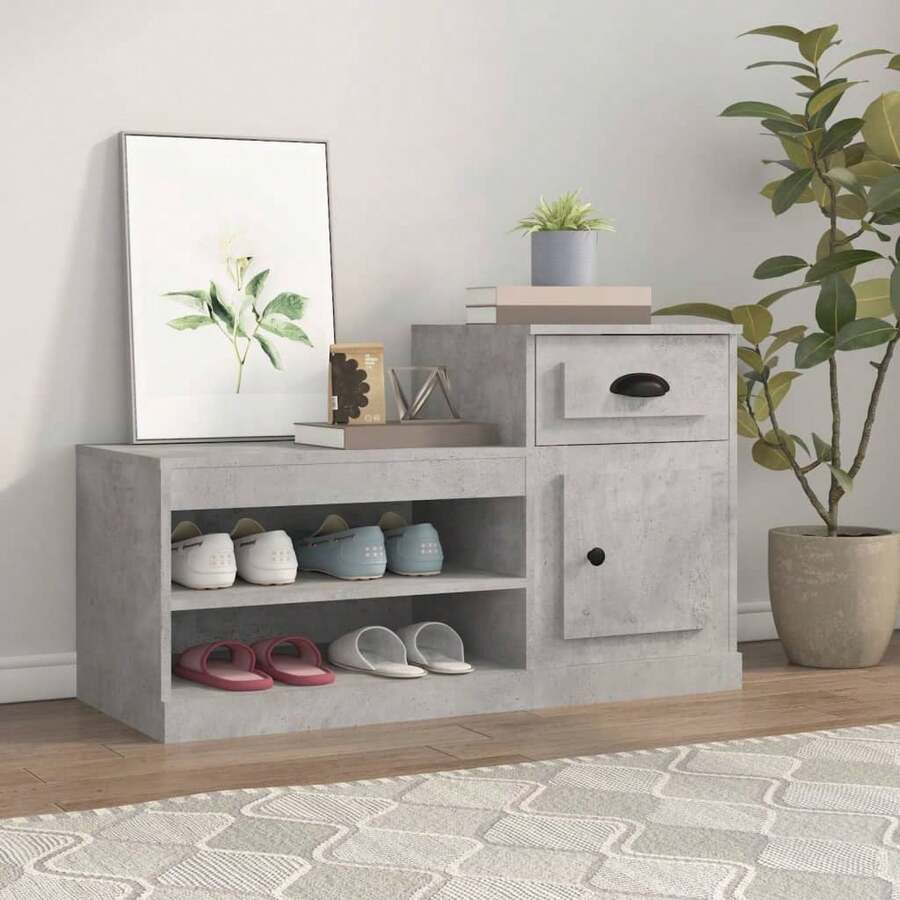 vidaXL Armoires de rangement - Gris - Voir 1