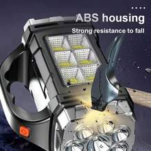 1 Piece Solar Emergency LED Light - Portable Outdoor COB Flashlight, USB Rechargeable, 8 LEDs, Multifunctional Handheld Camping Light With COB Side Light, IP44 Waterproof, Emergency Power Supply, Dual Switch, Suitable For Outdoor Hiking, Camping, Night Fishing, Emergency Rescue Work - Flashlight - View 8