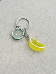 Niche Lemon Shaped Cute Keychain, Super Adorable Fresh Summer Accessory, Fashionable High-End Hanging Decoration - Green - View 9