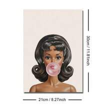 1pc Framed/Unframed Bubblegum Doll Chi Canvas Poster Pop Fashion Preppy Wall Art Print Girly Room Aesthetic Decor Minimalist Stylish Scroll Painting For Dorm,Living Room,Bedroom,Modern Home Decoration - Poster - View 17