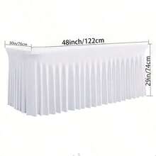 1 Stück weißes elastisches Tischtuch, geeignet für rechteckige Esstische, knitterresistente waschbare elastische Patio-Tischdecke, universelle elastische Tischdecke für Hochzeiten, Bankette, Partys, luxuriöse weißes elastisches Tischröckchen für Hotel-Bankette, Geburtstage, Meetings - Verschiedenfarbig - Übersicht 22