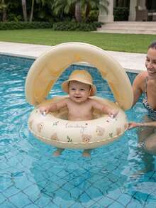 Flotador inflable con diseño de oso y asa de , flotador de piscina antivuelco, juguete de agua de verano - Multicolor - Ver 1