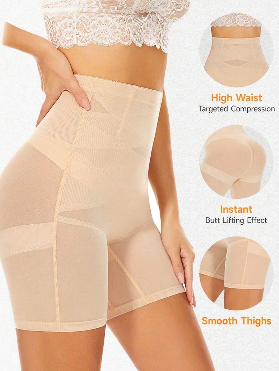 Quần short định hình giúp thon gọn và nâng ngực dành cho nữ - Màu be - Xem 1