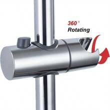 Tatukiko Giá đỡ vòi sen có thể điều chỉnh, giá đỡ thanh trượt, giá đỡ vòi sen xoay 360 độ, thích hợp để thay thế cho phòng tắm. - bạc - Xem 4