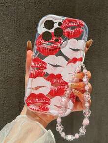 Ốp bảo vệ chống sốc in hình môi Y2K tương thích với Apple 14 Pro Max, 13/12/11/Pro Max, 15 Pro Max, XR/XS Max/XS, Soft 7/8, Wave Edge 16/16 Pro Max, 13 Pro Max, 17/17 Air/17 Pro Max, 12 Mini, quà tặng thời trang kèm dây đeo. - Nhiều màu - Xem 3