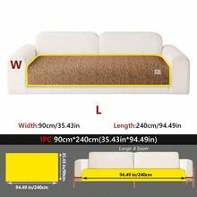 1pc Linen Texture Anti-Pet Slip Sofa Pad, Minimalist Style With Label Decoration, All-Season Machine Washable Sofa Protector Cover - Multiple Styles - View 15
