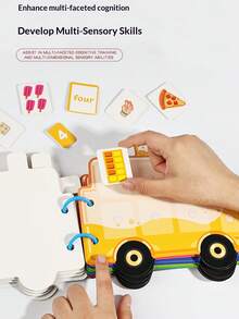 Libro de pegatinas de clasificación de números, libro ocupado de iluminación para niños, materiales hechos a mano, libro de pegatinas para el reconocimiento de números, iluminación de educación temprana para niños, juguete de libro de pegatinas tranquilo con tema de automóvil, paquete de material de manualidades - Multicolor - Ver 7