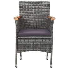 vidaXL Ensemble à manger de jardin 3 pcs Gris Résine tressée et acacia - A - Voir 10