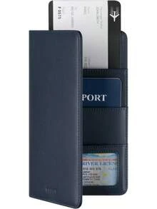 Cartera Porta Pasaporte Billetera de Viaje con Bloqueo  para Hombres y Mujeres - Piel de vacuno de grano superior - Negro - Ver 9