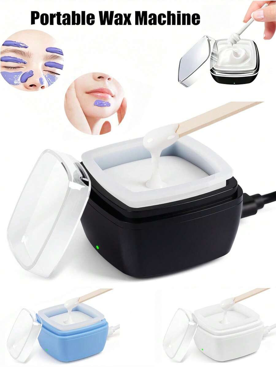 3-In-1 Mini USB Heated Wax Warmer For Eyebrow, Ear, Face, Bikini, Underarm, Easy Compact Grooming At Home Or Travel - Black - View 1