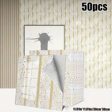 Brodark 50/100片装 30x30厘米 自粘仿大理石金箔3D墙贴，3D墙板，优雅现代设计，防水防潮，可移除不留残胶，是浴室和厨房翻新的理想之选，安装简便，经久耐用，持久如新 - 50/100片裝 - 查看 13