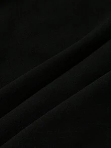 大尺碼優雅基本休閒獨特華麗單肩短版上衣，修身性感不對稱肩設計夏季襯衫 - 高級黑 - 查看 9