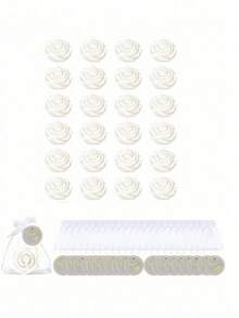 24pcs Rose Scented Candle Set With Organza Bags And Thank You Cards, Romantic Rose Scented Candles For Wedding, Party, Proposal And Home Decor - 24Pcs - View 2